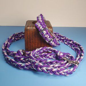 Stylish Handmade Dog Collar Leash Combo Braided Paracord